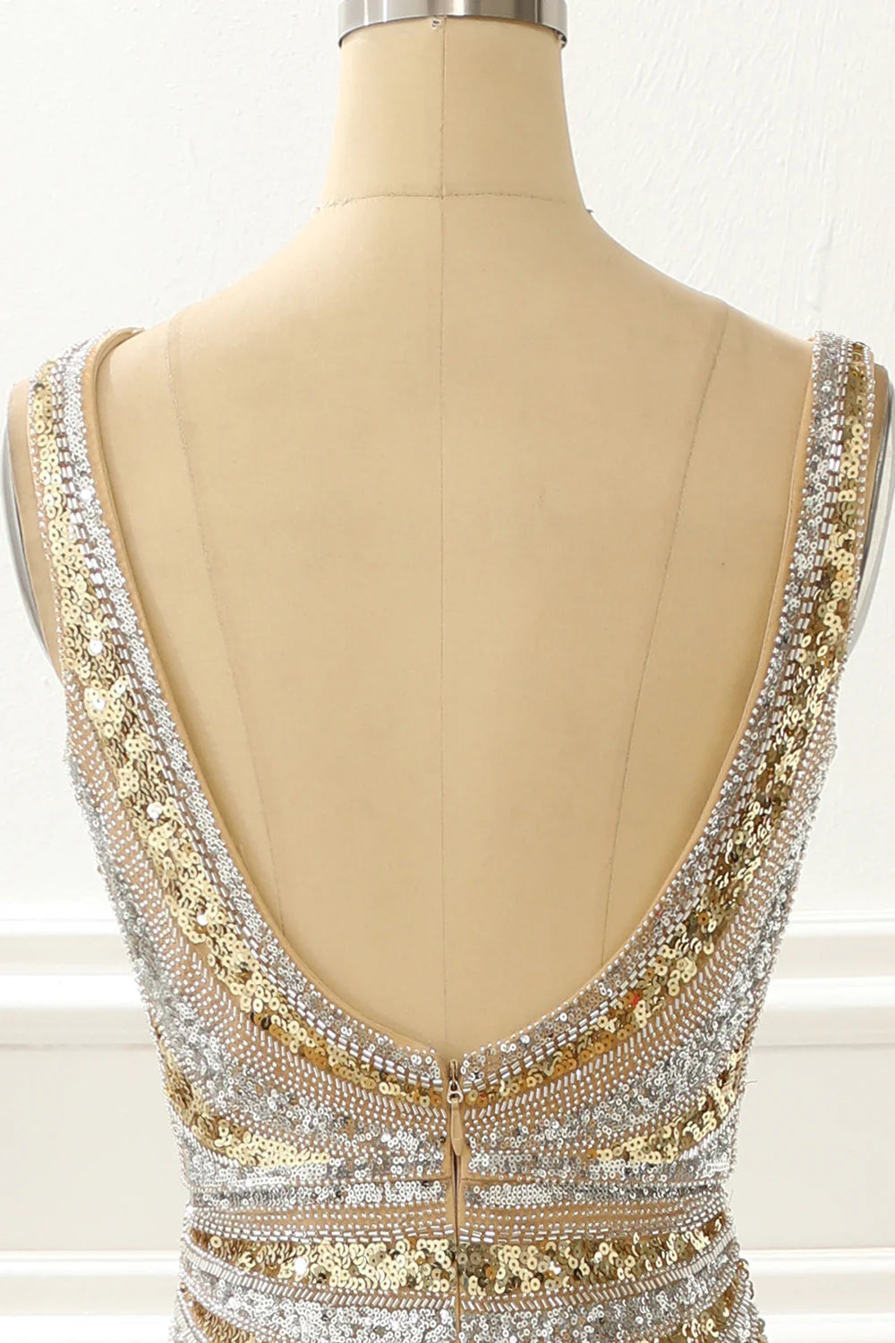 Vestido de fiesta de sirena con lentejuelas y limo